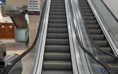 Northern Ireland Escalator Step Deep Cleaning & Safety Demarcation Painting